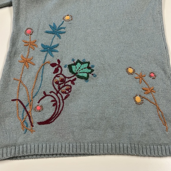 Fossil embroidered long, V-neck sweater. - Picture 6 of 14